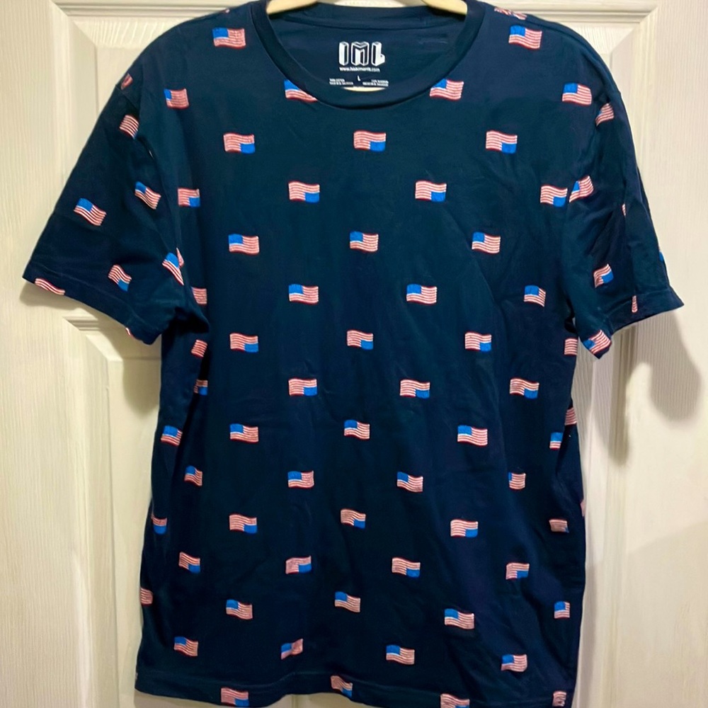 Issac Morris American flag over over shirt